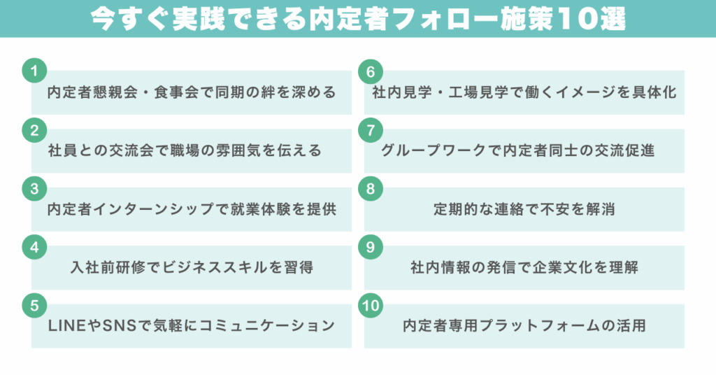 今すぐ実践できる内定者フォロー施策10選